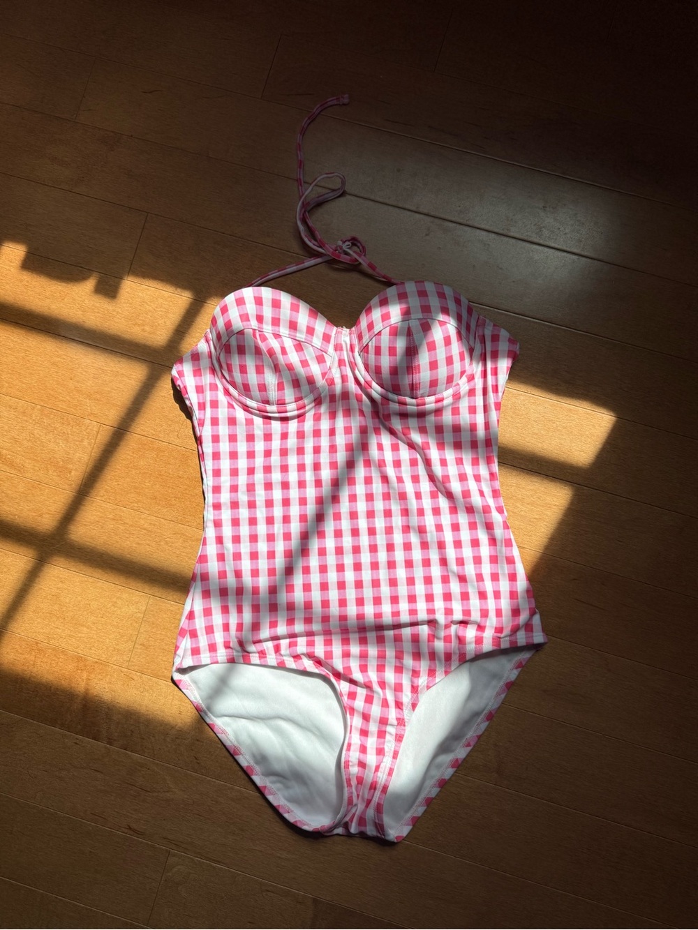 GAP Pink Gingham One-Piece Swimsuit